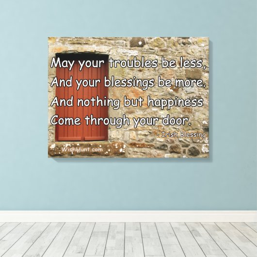 Stretched Canvas Ierse zegen door WishHunt (Insitu (Houten vloer))