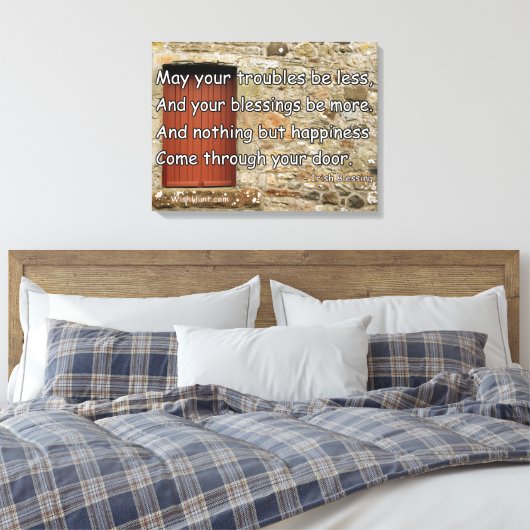 Stretched Canvas Ierse zegen door WishHunt (Insitu (Slaapkamer))