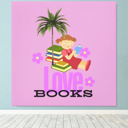 Stretched Canvas Liefde Boeken (Insitu (Houten vloer))