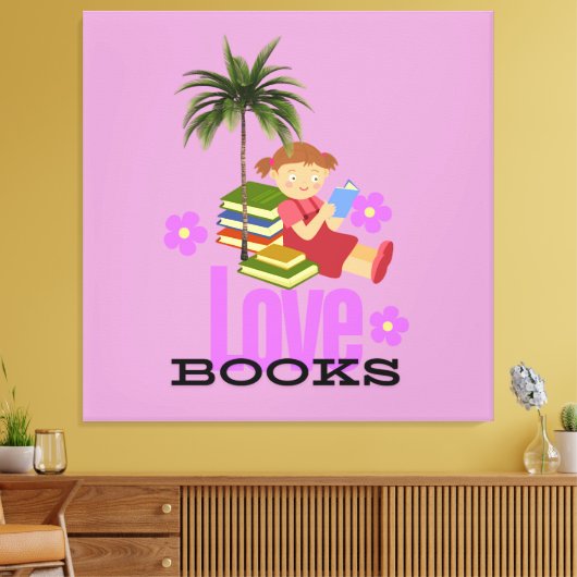 Stretched Canvas Liefde Boeken (Insitu (Woonkamer))