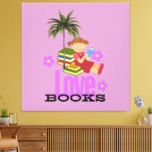 Stretched Canvas Liefde Boeken Afdruk (Insitu (Woonkamer))