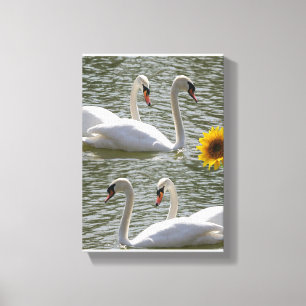 Stretched Canvas Moederdag Swan Zonnebloem