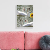 Stretched Canvas Moederdag Swan Zonnebloem Afdruk (Insitu (Woonkamer))