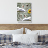 Stretched Canvas Moederdag Swan Zonnebloem Afdruk (Insitu (Slaapkamer))