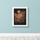 Stretched Canvas - Moths, Moon en Paardenbloem (Insitu (Houten vloer))