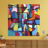 Stretched Canvas print: Abstracte kunst in Cuba (Insitu (Woonkamer))
