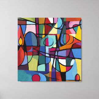 Stretched Canvas print: Abstracte kunst in Cuba Afdruk
