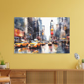 Stretched Canvas Print met New York City. (Insitu (Woonkamer))
