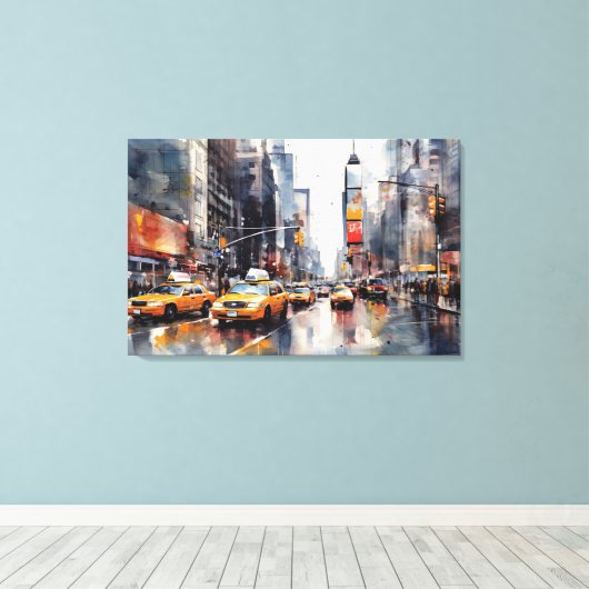 Stretched Canvas Print met New York City. (Insitu (Houten vloer))