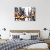 Stretched Canvas Print met New York City. (Insitu (Slaapkamer))