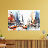 Stretched Canvas Print met New York City. (Insitu (Woonkamer))