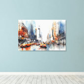 Stretched Canvas Print met New York City. (Insitu (Houten vloer))