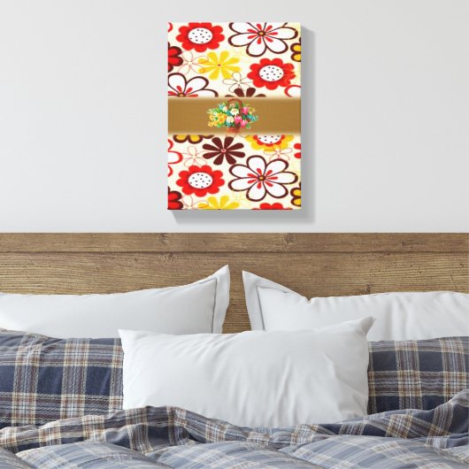 Stretched Canvas Print Moederdag Floral (Insitu (Slaapkamer))