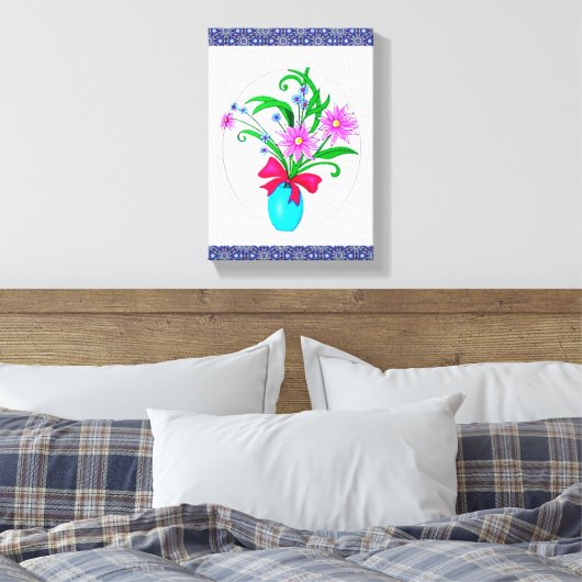Stretched Canvas Print Moederdag Floral (Insitu (Slaapkamer))