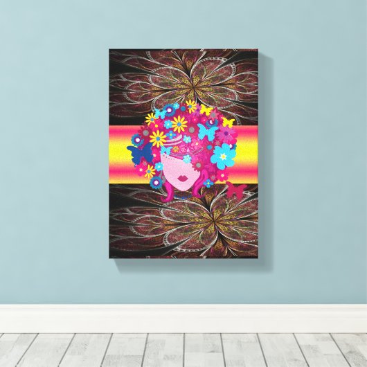 Stretched Canvas Print Moederdag Floral (Insitu (Houten vloer))