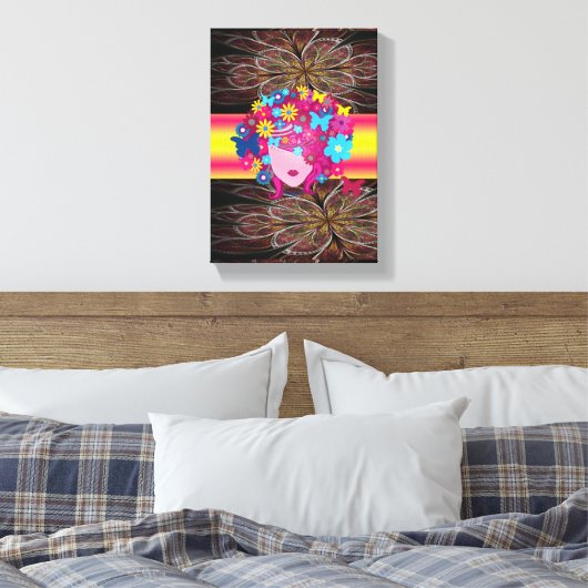 Stretched Canvas Print Moederdag Floral (Insitu (Slaapkamer))