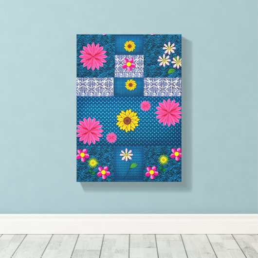 Stretched Canvas Print Moederdag Floral (Insitu (Houten vloer))