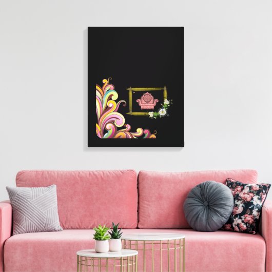 Stretched Canvas Print Moederdag Floral (Insitu (Woonkamer))