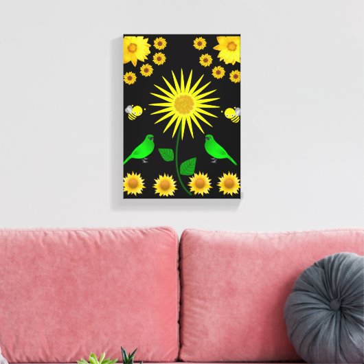 Stretched Canvas Print Moederdag Floral (Insitu (Woonkamer))