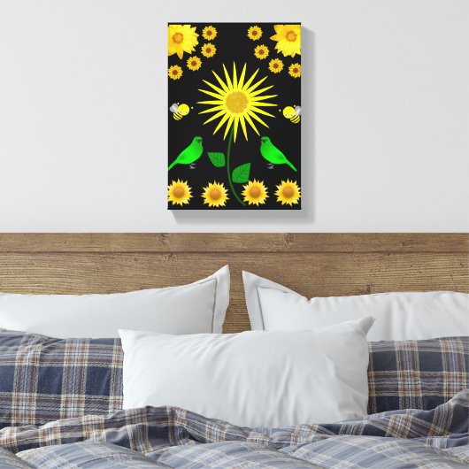 Stretched Canvas Print Moederdag Floral (Insitu (Slaapkamer))