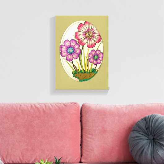 Stretched Canvas Print Moederdag Floral (Insitu (Woonkamer))