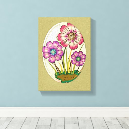 Stretched Canvas Print Moederdag Floral (Insitu (Houten vloer))