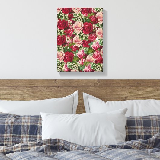 Stretched Canvas Print Moederdag Floral (Insitu (Slaapkamer))