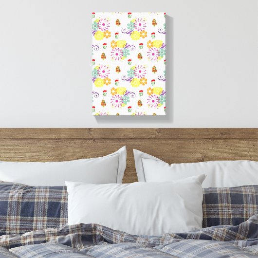 Stretched Canvas Print Moederdag Floral (Insitu (Slaapkamer))