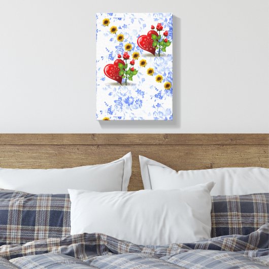 Stretched Canvas Print Moederdag Floral (Insitu (Slaapkamer))