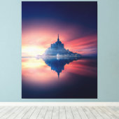 Stretched Canvas Print - Mont Saint-Michel Frankri (Insitu (Houten vloer))