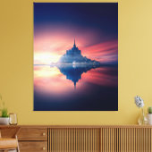 Stretched Canvas Print - Mont Saint-Michel Frankri (Insitu (Woonkamer))