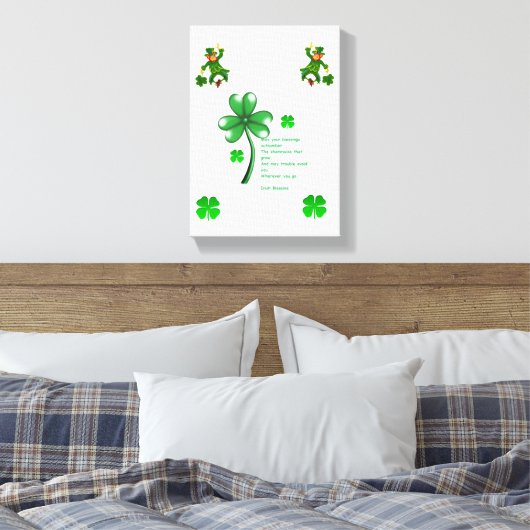 Stretched Canvas print St. Patrick's Day (Insitu (Slaapkamer))