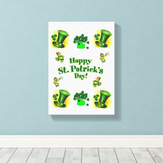 Stretched Canvas print St. Patrick's Day (Insitu (Houten vloer))