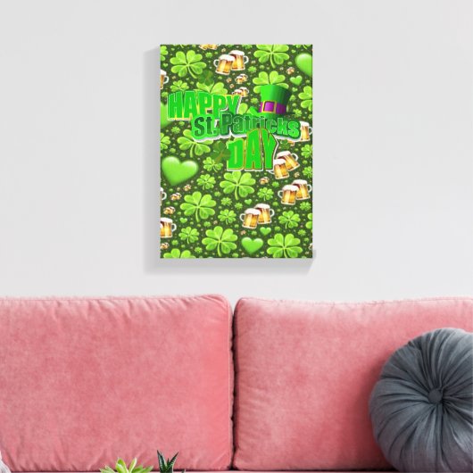 Stretched Canvas print St. Patrick's Day (Insitu (Woonkamer))