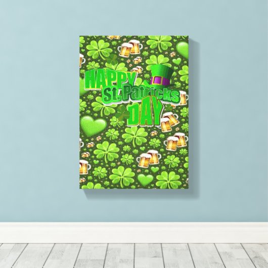 Stretched Canvas print St. Patrick's Day (Insitu (Houten vloer))