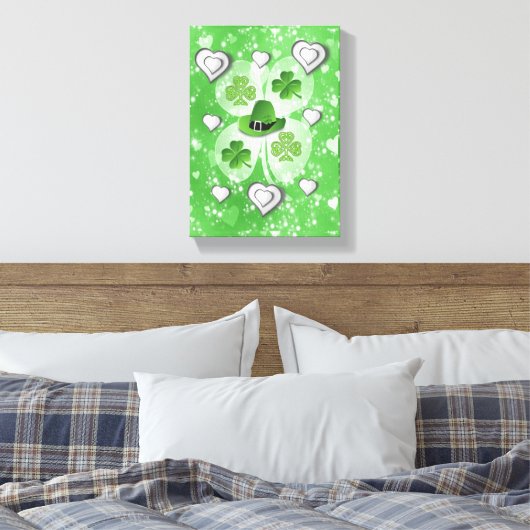 Stretched Canvas print St. Patrick's Day (Insitu (Slaapkamer))