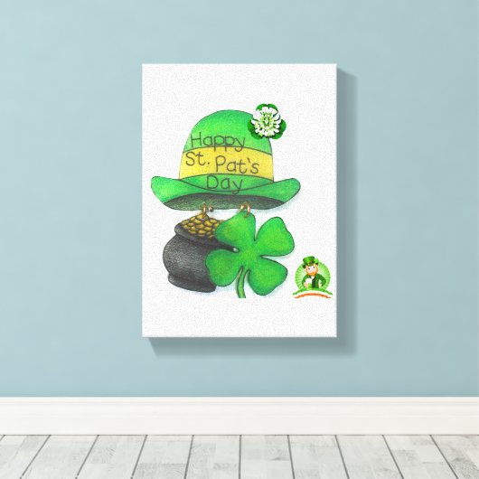 Stretched Canvas print St. Patrick's Day (Insitu (Houten vloer))