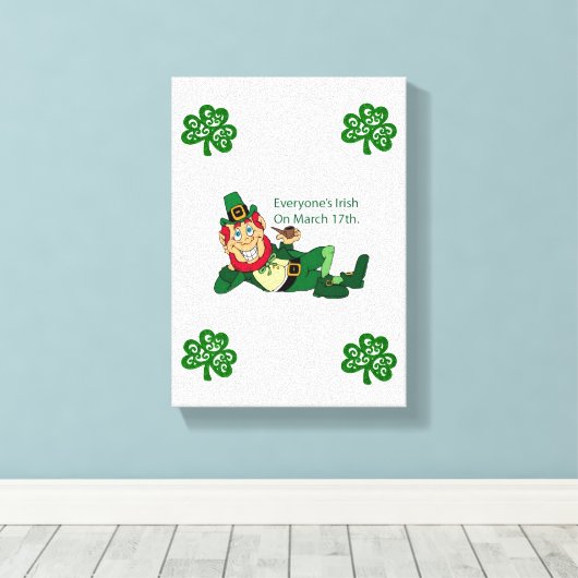 Stretched Canvas print St. Patrick's Day (Insitu (Houten vloer))