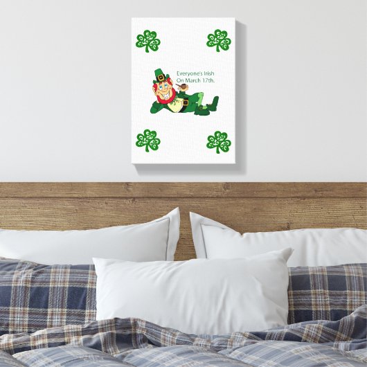 Stretched Canvas print St. Patrick's Day (Insitu (Slaapkamer))