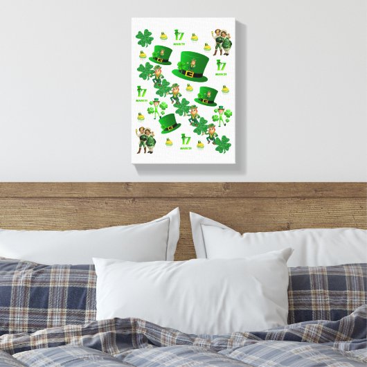 Stretched Canvas print St. Patrick's Day (Insitu (Slaapkamer))