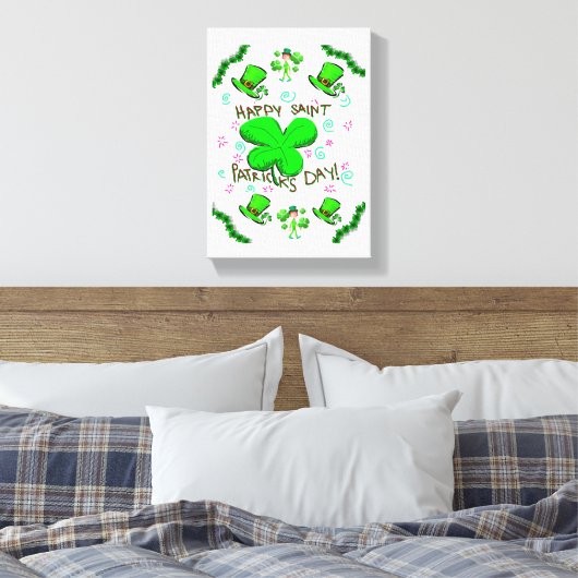 Stretched Canvas print St. Patrick's Day (Insitu (Slaapkamer))