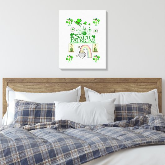 Stretched Canvas print St. Patrick's Day (Insitu (Slaapkamer))
