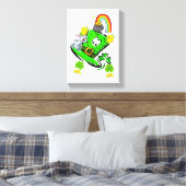 Stretched Canvas Print St. Patrick's Day Rabbit (Insitu (Slaapkamer))