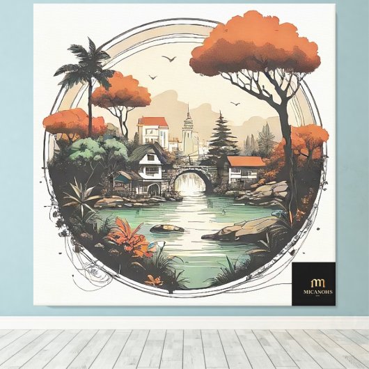 Stretched Canvas Print XIV 1 (Insitu (Houten vloer))