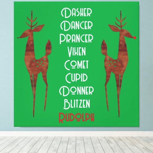 Stretched Canvas - Santa's Rendier - Rudolph (Insitu (Houten vloer))
