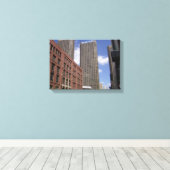 Stretched Canvas van het centrum van Chicago Afdruk (Insitu (Houten vloer))