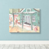 Stretched Canvas "Waterverf schetsen/kristalcove" (Insitu (Houten vloer))