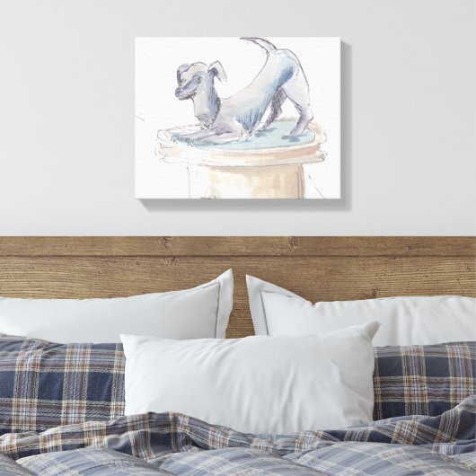 Stretched Canvas "Waterverf Sketch/Dog London" (Insitu (Slaapkamer))