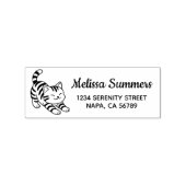Stretchende Tabbykat Retouradres Rubberstempel (Afrduk)