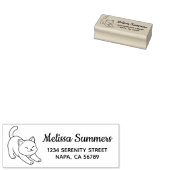 Stretchende Witte Kat Retouradres Rubberstempel (Gestempeld)